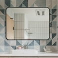 thumbnail image 2 of Decor Wonderland Geneva Large 23.6 in. x 31.5 Rectangular Black Metal Framed Bathroom Mirror Hangs Horizontal or Vertical, 2 of 5