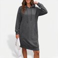 thumbnail image 4 of SUNBS Women Hoodies Dress Hooded Sweatshirts Dress Casual Long Sleeve Tunic Tops Oversized Cloths with Pocket, 4 of 8