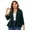 bluish green, variant on Yesfashion Women Plus Size Casual Blazer Open Front Long Sleeve Work Office Cardigan Jackets