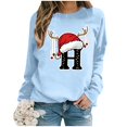 thumbnail image 2 of WEAIXIMIUNG Chandail en Molleton pour Femmes Tendance Imprimé de Noël Décontracté à Manches Longues Pull Col Rond Sweat à Capuche 1, 2 of 4