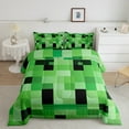 thumbnail image 2 of Feelyou Pixel Grid Miners Bedding Comforter Set, Cartoon Gaming Gamer Twin Comforter Sets, Teens Kids Boys Girls Reversible Bedding Set, Lightweight Room Decor, 2 Pieces, 2 of 8