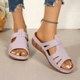 thumbnail image 4 of Norvail Womens Wedge Sandals Slip On Arch Support Slides Recovery Summer Beach Slippers Comfortable Plantar Fasciitis Arch Support Low Wedge Dressy Open Toe Walking Shoes, 4 of 7