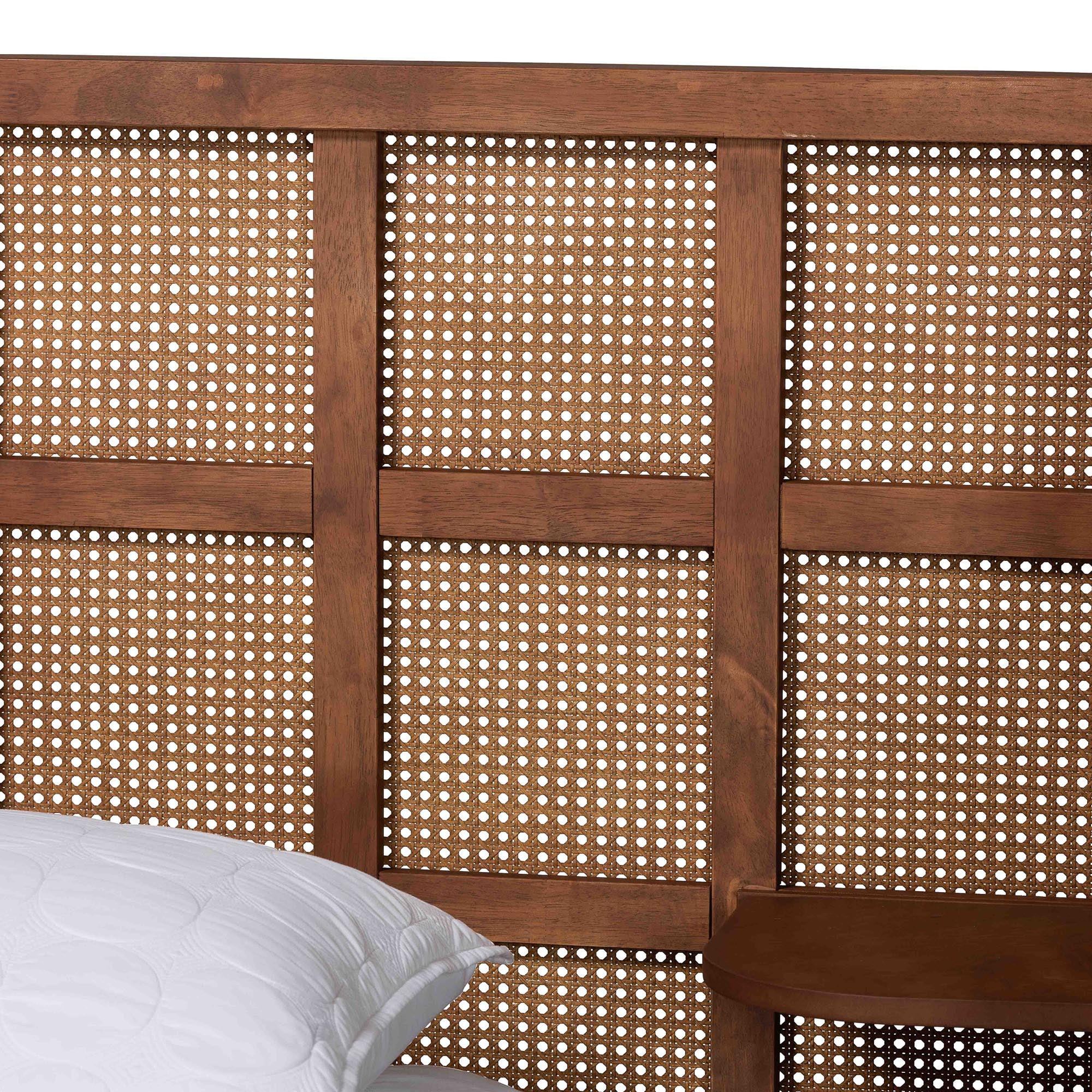 Baxton Studio Cascadia Mid-Century Platform Bed, King, Walnut Brown