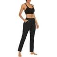 thumbnail image 4 of Women's Pants Wide Leg Yoga Trousers With Tie Waist and Pocket High Waisted Buttery Soft Stretchy Workout Pants Women Leggings, 4 of 6