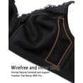 thumbnail image 3 of Exerin Women's Wireless Bra Cotton V-Neck Comfort T-Shirt Bra Non Padded Bralette(34C,Black), 3 of 6