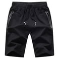 thumbnail image 2 of BUWTTED Mens Athletic Shorts with Zipper Pockets 9 Inch Cotton Black Sweat Shorts with Drawstring Elastic Waist Running Gym Workout Shorts, 2 of 4