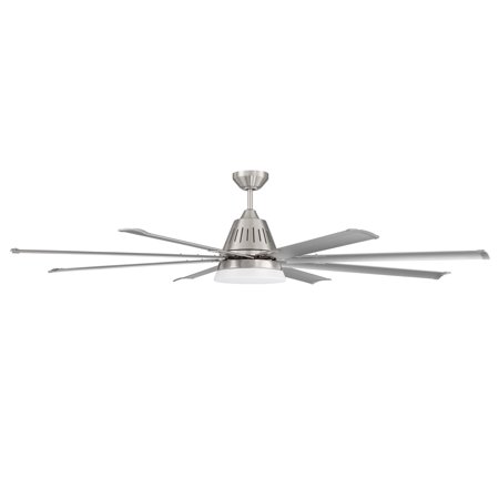 

Craftmade Wtp728 Wingtip 72 8 Blade Led Ceiling Fan - Nickel Reverse airflow