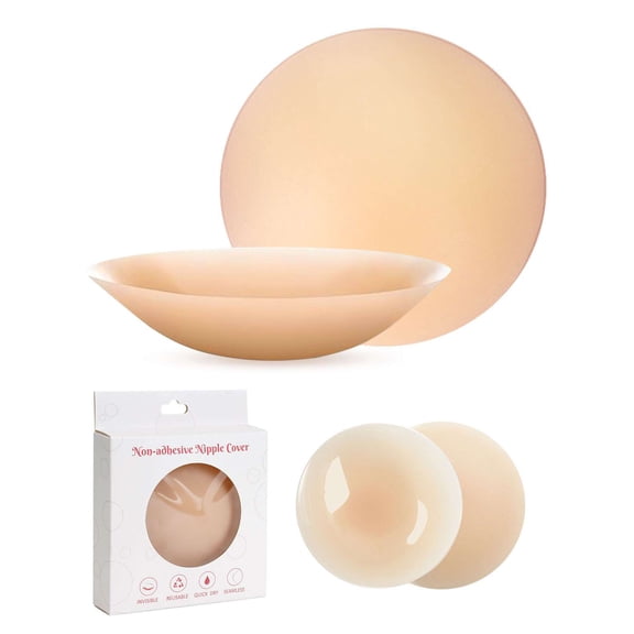 LAVA Nipple Covers Non Adhesive Silicone Nipple Pasties No Show Reusable Invisible Pasty Nipple Covers Bra Liner Inserts For Women