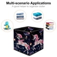thumbnail image 2 of Starry Unicorn Foldable Cube Organizer with Handle, 10.8"x10.5"x10.6", Large Capacity Storage Bins Organizer Bins Toy Box, 2 of 6