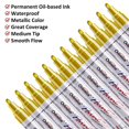 thumbnail image 2 of Marcadores de pintura dorados Lesun, 12 unidades, impermeables, a base de aceite, 2 of 7