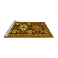 thumbnail image 2 of Ahgly Company Machine Washable Indoor Round Persian Yellow Traditional Area Rugs, 3' Round, 2 of 4