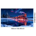 thumbnail image 3 of SIfdSeng Get it Fast Glow In the Dark Garage Door Banner for Outdoor Holiday Yard with Festive Santa Sleigh Reindeer Design Weather Large Size Holiday Party Sign, 3 of 5