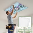 thumbnail image 4 of Spring Purple Flowers Magnetic Fluorescent Light Covers for Ceiling Lights 2x4Ft, Floral Mottled Teal Wall Retro Office Classroom Kitchen Drop Ceiling Light Covers Lighting Filters Shade Panel 4Packs, 4 of 9