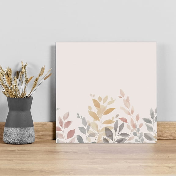 Spring Floral Wall Art Painting on Canvas, Colorful Botanical Watercolor Canvas Art Home Prints Wall Art Framed Modern Artwork for Living Room Bedroom Wall Decor 12x12in