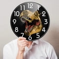 thumbnail image 3 of GZHJMY Chic Roaring Dinosaur Head Round Wall Clock, 9.5 Inch Silent Battery Operated Quartz Analog Quiet Desk Clock for Home,Office,School, 3 of 7