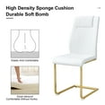 thumbnail image 4 of Set of 6 Modern Dining Chairs, Upholstered Faux Leather Chair with Metal Legs, Padded Seat Dining Chairs for Room, Living Room, Kitchen, Bedroom, Dining Room Side Chairs, White, 4 of 7