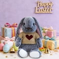 thumbnail image 4 of Free Express Easter Bunny Plush Stuffed Animal with Removable Heart Knit Sweater Soft Fluffy Rabbit Toy for Spring Home Decor Easter Gift and Playtime, 4 of 6