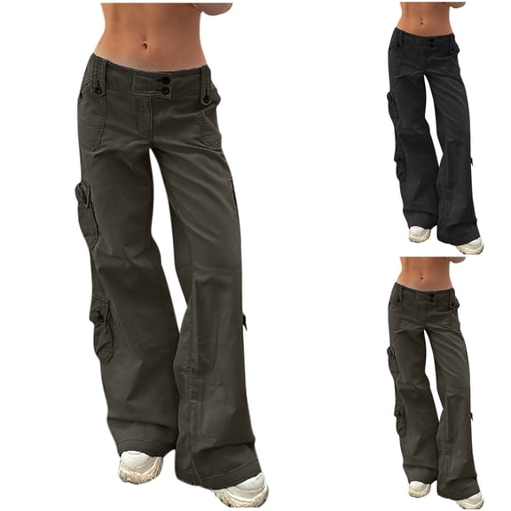 Women's High Waisted Straight Leg Pants Trousers Jeans Elastic Waistband Stretchy Soft Casual Daily Work Office Lounge Wear Travel Essentials for Women | Aestivo,Black L