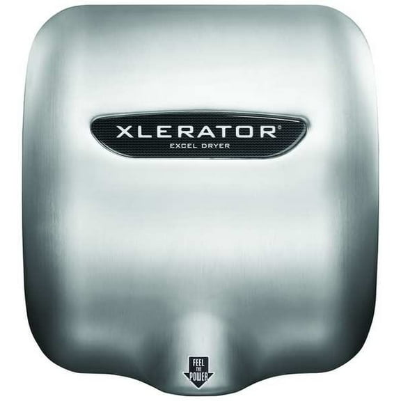 Automatic Hand Dryer, 8 sec Dry, 68 to 77, 110 to 120V AC, Silver, Brushed