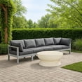 thumbnail image 2 of Meridian Furniture Nizuc Gris Canapé Modulaire d'Extérieur pour Patio, 2 of 9