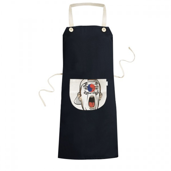Korea Flag Makeup Head Screang Cap Apron Bib Sarong Cooking Baking Kitchen Pocket Pinafore