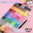 thumbnail image 2 of 32000Pcs Jelly Rhinestones Bedazzling Kit with Glue, 3mm Resin Flatback Gems for Crafts Nail Art Shoes,A, 2 of 7