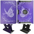 thumbnail image 1 of White Butterfly Purple Kindle Fire HDX 8.9 inch PU Leather Folding Tablet 360 Rotating Case Slim fit Folio standing protective rotating Smart Cover, 1 of 2