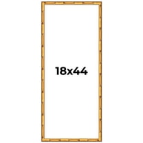 18x44 Frame Gold Bamboo Solid Wood Picture Frame | 0.75 Inch Moulding Width | Interior Frame Depth