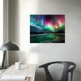 thumbnail image 4 of COMIO  Northern Lights Wall Art Colorful Aurora Borealis Painting Forest Mountain Canvas Prints Nature Landscape Home Decor Framed, 4 of 6