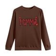thumbnail image 4 of Xuyuer Women Long Sleeve Mama Sweatshirts Oversized Crewneck Pullover Hoodless Casual Knit Graphic Mom Tops, 4 of 5