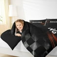 thumbnail image 4 of Feelyou Extreme Racing Car Full Size Comforter Sets, Modern Speed Sports Bedding Comforter Set, Teens Boys Girls Kids Reversible Bedding Sets, Lightweight Room Decor, 3-Piece, 4 of 8