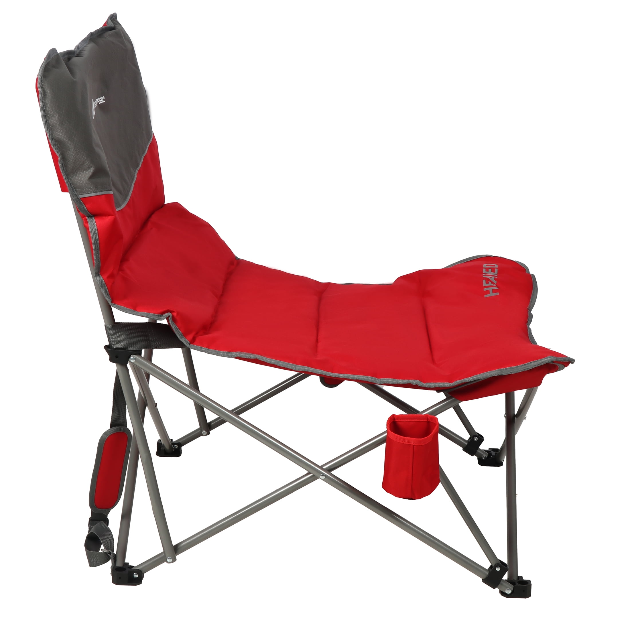 Ozark Trail Heated Butterfly-Style Camping Chair with Cup Holder, Red