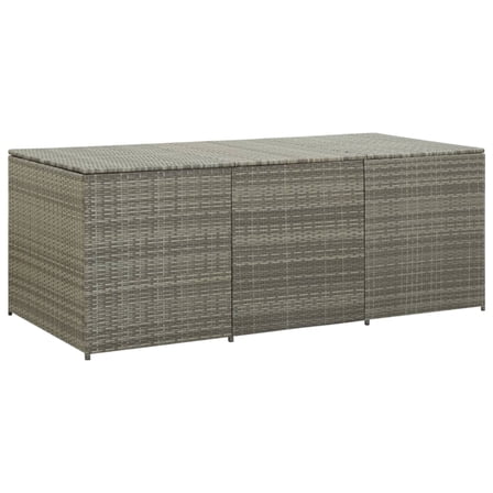 Casafoyer Garden Storage Box Poly Rattan 70.9"x35.4"x29.5" Gray