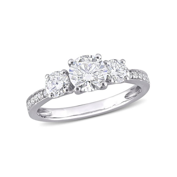 Everly Women's Moissanite 10K White Gold Engagement Ring