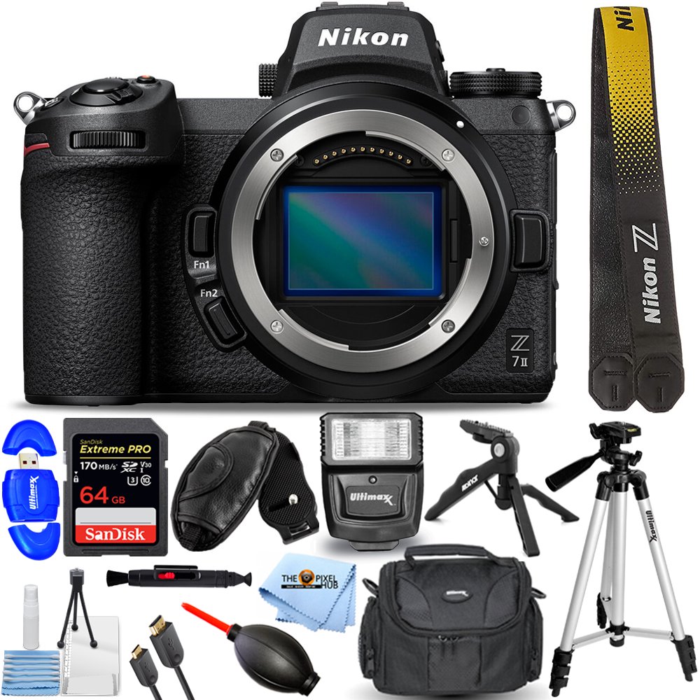 Nikon Z 7II Mirrorless Digital Camera (Body Only) 1653 + 64GB + Flash Bundle