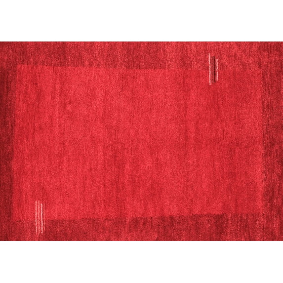 Ahgly Company Indoor Rectangle Abstract Red Contemporary Area Rugs, 5' x 7'