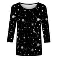 Aloohaidyvio Christmas Womens 3/4 Length Sleeve Casual Loose Fit Summer