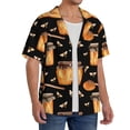 thumbnail image 4 of Naloa Bee and Honey Men's Loose Fit Cuban Collar Short-Sleeve Shirt with Button-down and Chest Pocket for Everyday Wear Outings - Large, 4 of 7