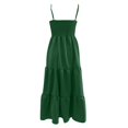 thumbnail image 3 of Baqcunre Sundresses For Women Women Summer Dress Casual Boho Sleeveless Strap Smocked Tiered Long Beach Sun Dresses Summer Dresses 2023 Corset Dress Green Dress XXL, 3 of 7