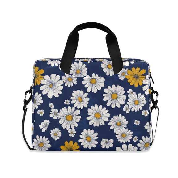 FORMRS 16" Laptop Bag Carrying Sleeve Case with Handle Travel Shoulder Briefcase, Retro Daisy Pattern