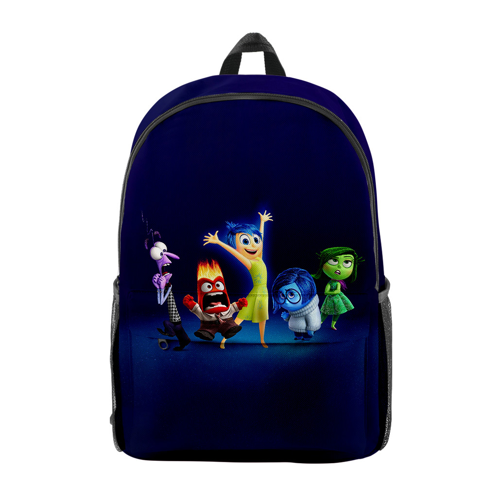 Inside Out 2 Backpacks Funny Travel Bag 3D Cosplay Rucksack Unisex
