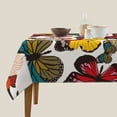 thumbnail image 5 of Zufioo Retro Floral Butterfly Print Square Decorative Tablecloth, Wrinkle-resistant, Waterproof and Oil-resistant Tablecloth Coffee Table Cloth, Suitable for Restaurants-54"x54", 5 of 8