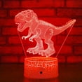 thumbnail image 4 of YSITIANNA 3D Dragon Dinosaur Night Light Lamp Illusion Led 7 Color Changing Touch Switch Table Desk Decoration Lamps Acrylic Flat ABS Base USB Cable Toy (Bus) STNL#1881, 4 of 5