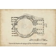 thumbnail image 2 of Unknown 32x23 Gold Ornate Wood Framed with Double Matting Museum Art Print Titled - Plan for the Pantheon, 2 of 4
