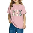 thumbnail image 2 of Jinhomg Easter Tops for Kid Cute Rabbit Graphic Holiday Shirts Boys Girls Soft Comfy Short Sleeve Cotton T-Shirts Casual Daily Wear Holiday Saving Pink 5 Years, 2 of 9