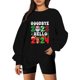 thumbnail image 2 of Gibobby Temperamento Pullover Top Navidad Mujer Casual Y 2 K Manga Larga Impreso Sudadera Suelta Sin Capucha Cuello Rojoondo Sudadera Blusa (Negro, S), 2 of 4