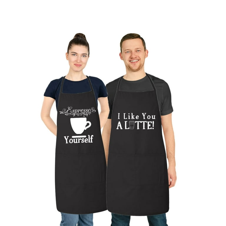 Matching His and Hers Apron Set Funny Coffee Couple Matching Apron Set Latte and Espresso Matching Couples House Warming Wedding