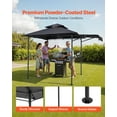 thumbnail image 4 of 8'x5' BBQ Grill Gazebo Canopy Shelter Tent with Shelf & Awning Double-Tiered Top, 4 of 8