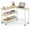 Natural, variant on Costway 360° Rotatable Sofa Side Table L-shaped Laptop Desk Snack Table withShelf Patented Brown