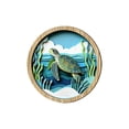 thumbnail image 2 of AURIGATE Layered Coastal Wood Wall Art, Underwater Scene Round Tabletop & Hanging Decor, Beach Bathroom Living Room Decor, 2 of 6